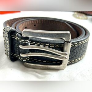 Bison Black Supple Leather Belt & Buckle
